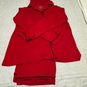 Tommy John Red Pajama Set with blue  Trim